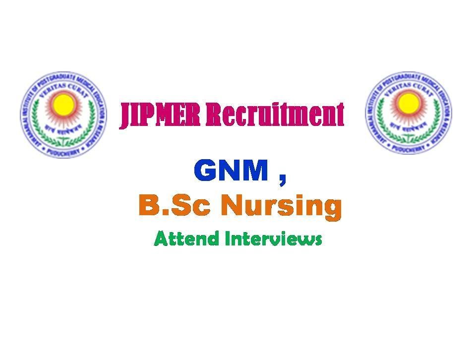 JIPMER Staffnurse Recruitment 2019 Nursing Vacancy in Puducherry